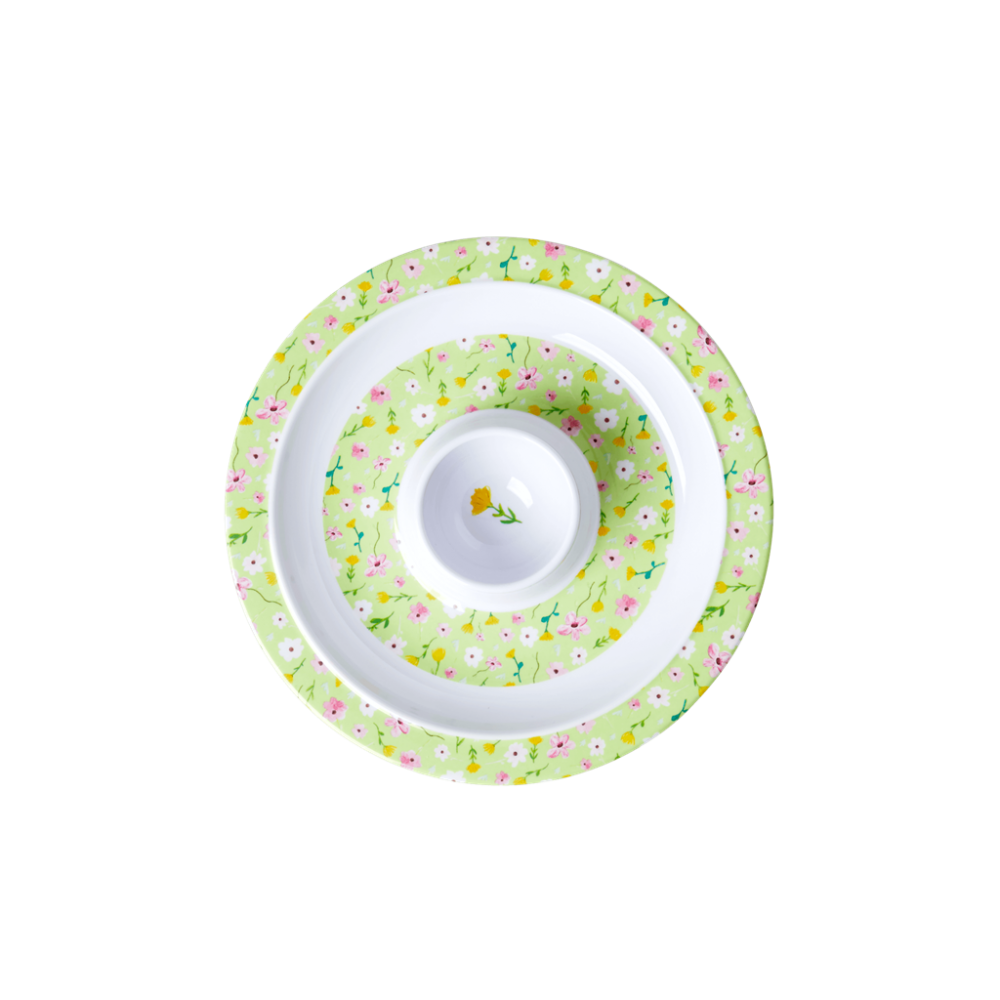 Melamine Egg Cup Green Flower Print Rice DK